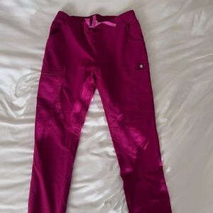 Figs dark magenta scrub pants size medium